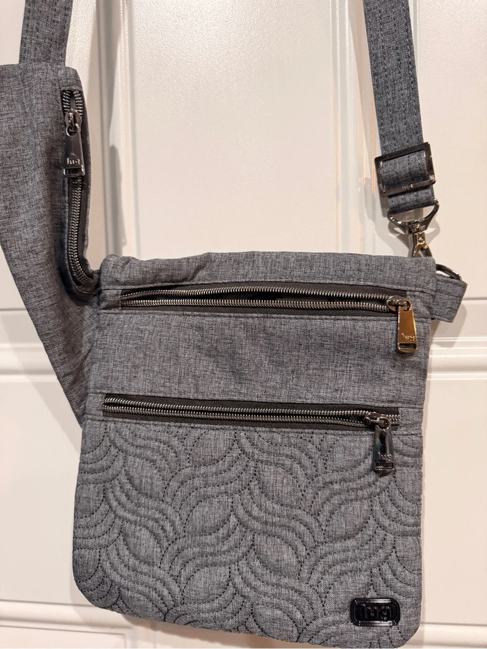 LUG Skipper Quilted Grey Crossbody Shoulder Bag
